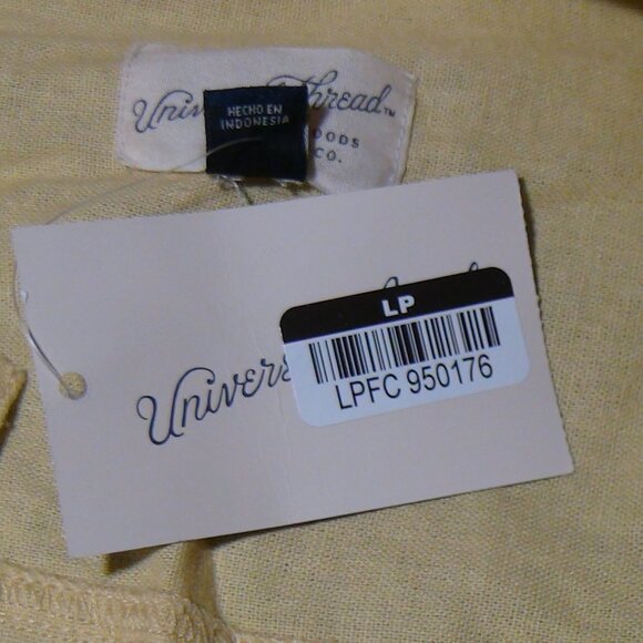 Universal Thread Linen Jump Suit Short Sleeve Pockets Cinch Waist Yellow Size 10 - Picture 4 of 14